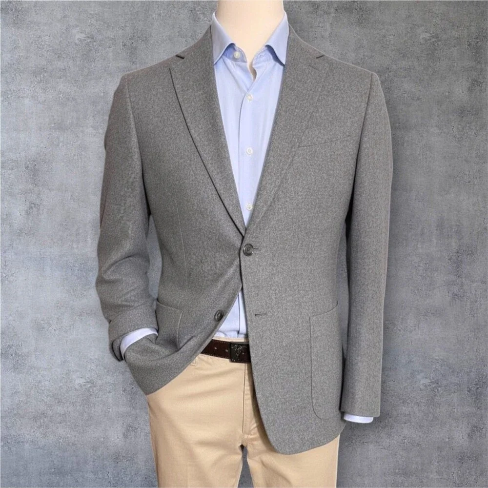 Banana Republic Men's Blazer 40R Gray Wool Blend Sport Coat 2-Button Jacket